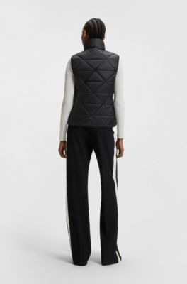Padded gilet with triangle quilting, Black