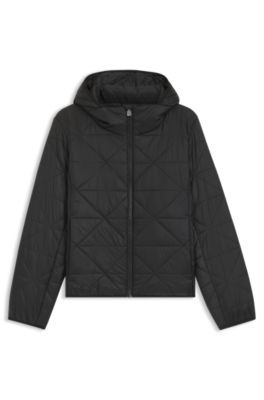 Water-repellent jacket with triangle quilting, Black
