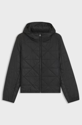 Water-repellent jacket with triangle quilting, Black