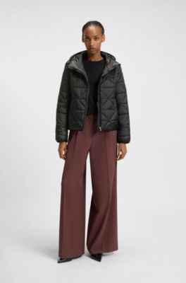 Water-repellent jacket with triangle quilting, Black