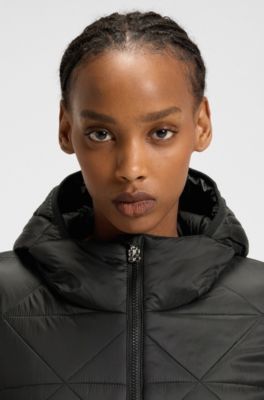 Water-repellent jacket with triangle quilting, Black