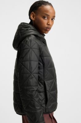Water-repellent jacket with triangle quilting, Black