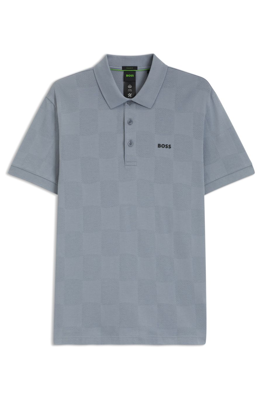 BOSS Jacquard Body-Mapping Polo — Medium Brown