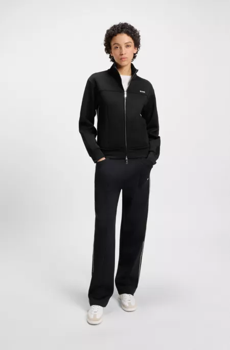 Zip-up sweatshirt with contrast logo