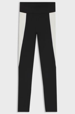 Active Leggings aus Interlock-Gewebe mit Performance-Stretch, Wei&szlig; / Schwarz