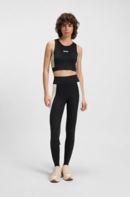 Legging Actif en tissu interlock stretch performant, Blanc / Noir