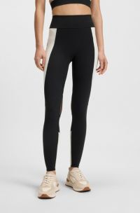 Active leggings in performance-stretch interlock fabric, White / Black