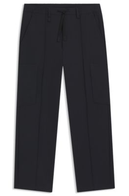 Cargo trousers with pintuck pleats, Dark Blue