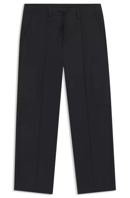Cargo trousers with pintuck pleats