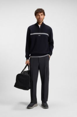 Cargo trousers with pintuck pleats, Dark Blue