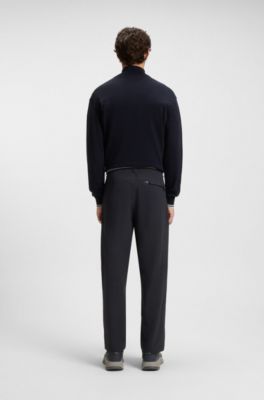 Pantaloni cargo con pieghe nervate, Blu scuro