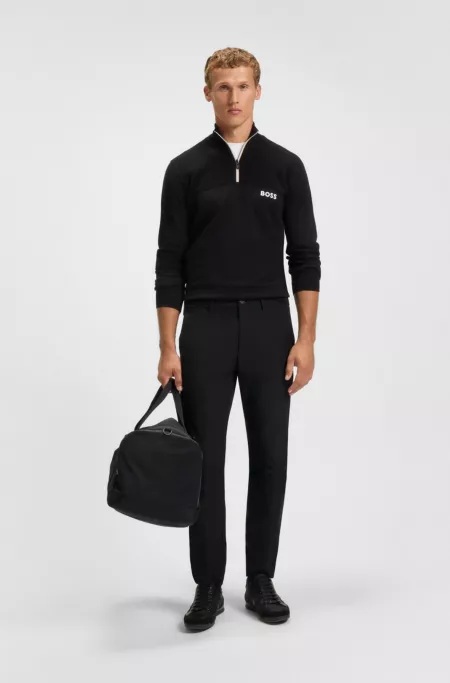 Slim-fit trousers in water-repellent easy-iron fabric