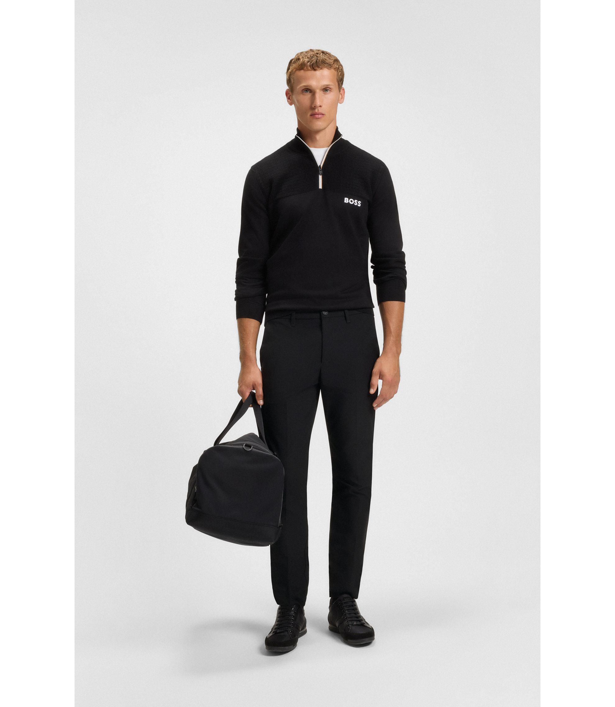 新品【BOSS】 スリムフィット ナイロンパンツ BOSS - スリムフィットパンツ はっ水イージーアイロンファブリック