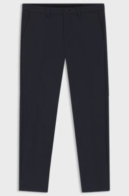 Slim-fit trousers in water-repellent easy-iron fabric, Dark Blue