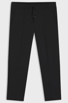 Wasserabweisende Hose aus leichtem, b&uuml;gelleichtem Gewebe, Schwarz