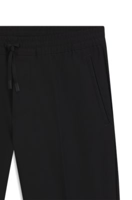 Pantalon d&eacute;perlant en tissu l&eacute;ger facile &agrave; repasser, Noir