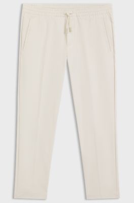 Water-repellent trousers in lightweight easy-iron fabric, White