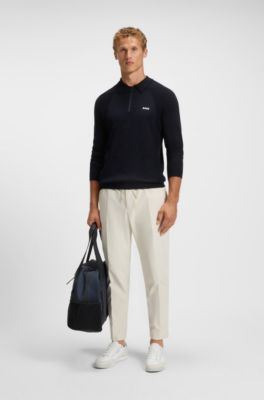 Water-repellent trousers in lightweight easy-iron fabric, White