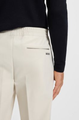 Water-repellent trousers in lightweight easy-iron fabric, White