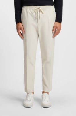 Water-repellent trousers in lightweight easy-iron fabric, White