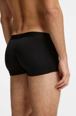 Three-pack of trunks in soft stretch cotton, Black