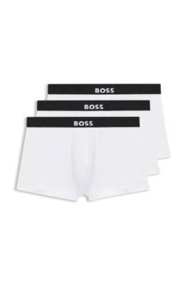 Three-pack of stretch-cotton trunks with logo waistbands