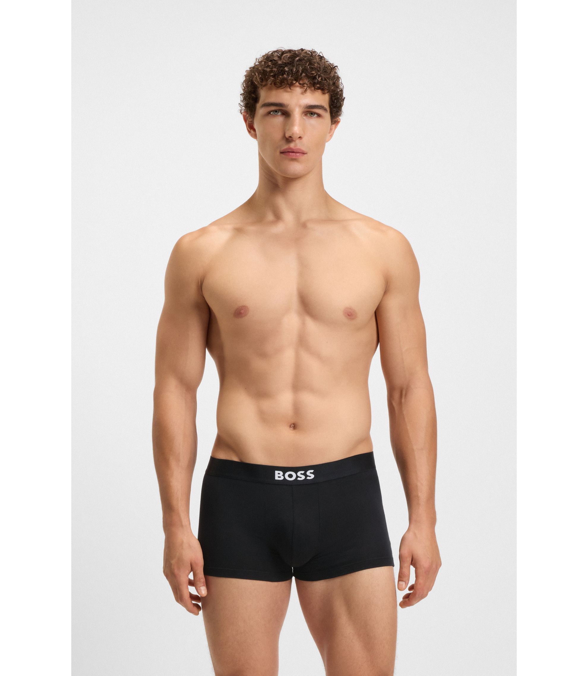Lot De 3 Slips Homme BOSS Hip Briefs En Coton Stretch - Taille Logotée Confortable