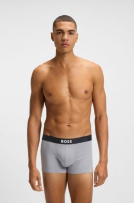 Dreierpack Boxershorts aus Stretch-Baumwolle, Schwarz / Grau / Gr&uuml;n