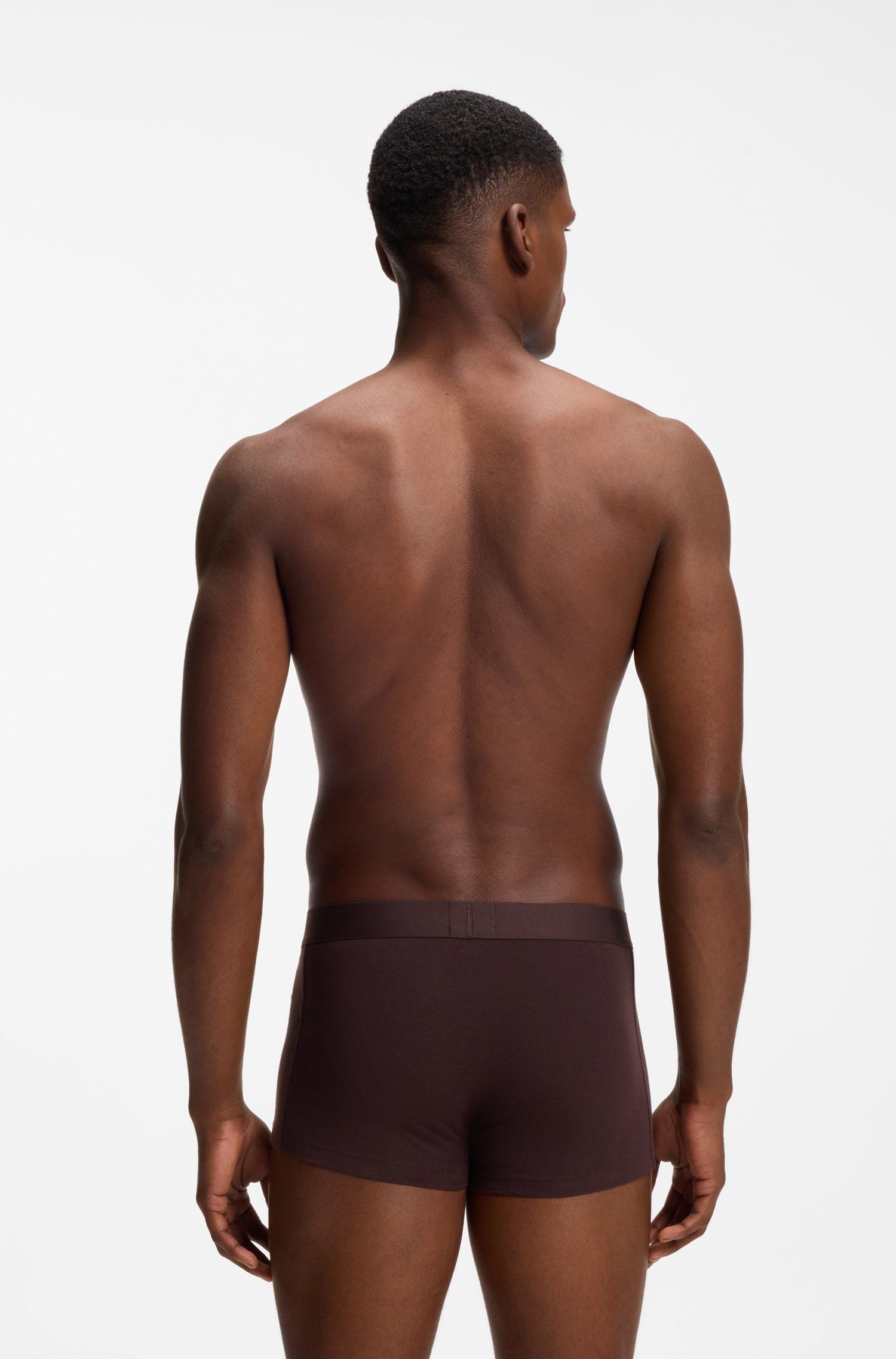 Boss Three-pack of stretch-cotton trunks with logo waistbands kalsonger herr – bild 2