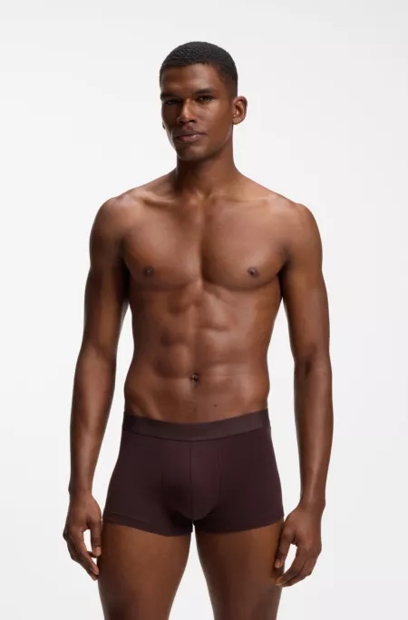 Lot de trois boxers courts en coton stretch avec taille logo