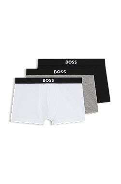 Three-pack of stretch-cotton trunks with logo waistbands