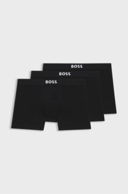 Pack de tr&ecirc;s slips em algod&atilde;o el&aacute;stico, Black