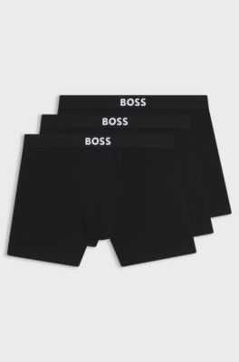 Three-pack of boxer briefs in stretch cotton, Black