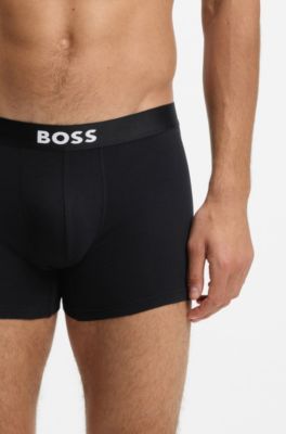 BOSS ONE confezione da tre boxer con elastico in vita logato, Nero