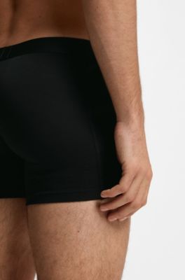 Pack de tr&ecirc;s slips em algod&atilde;o el&aacute;stico, Black