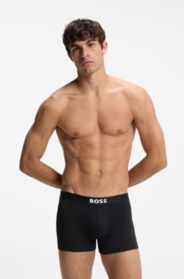 Three-pack of boxer briefs in stretch cotton, Black