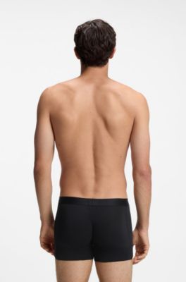 Three-pack of boxer briefs in stretch cotton, Black