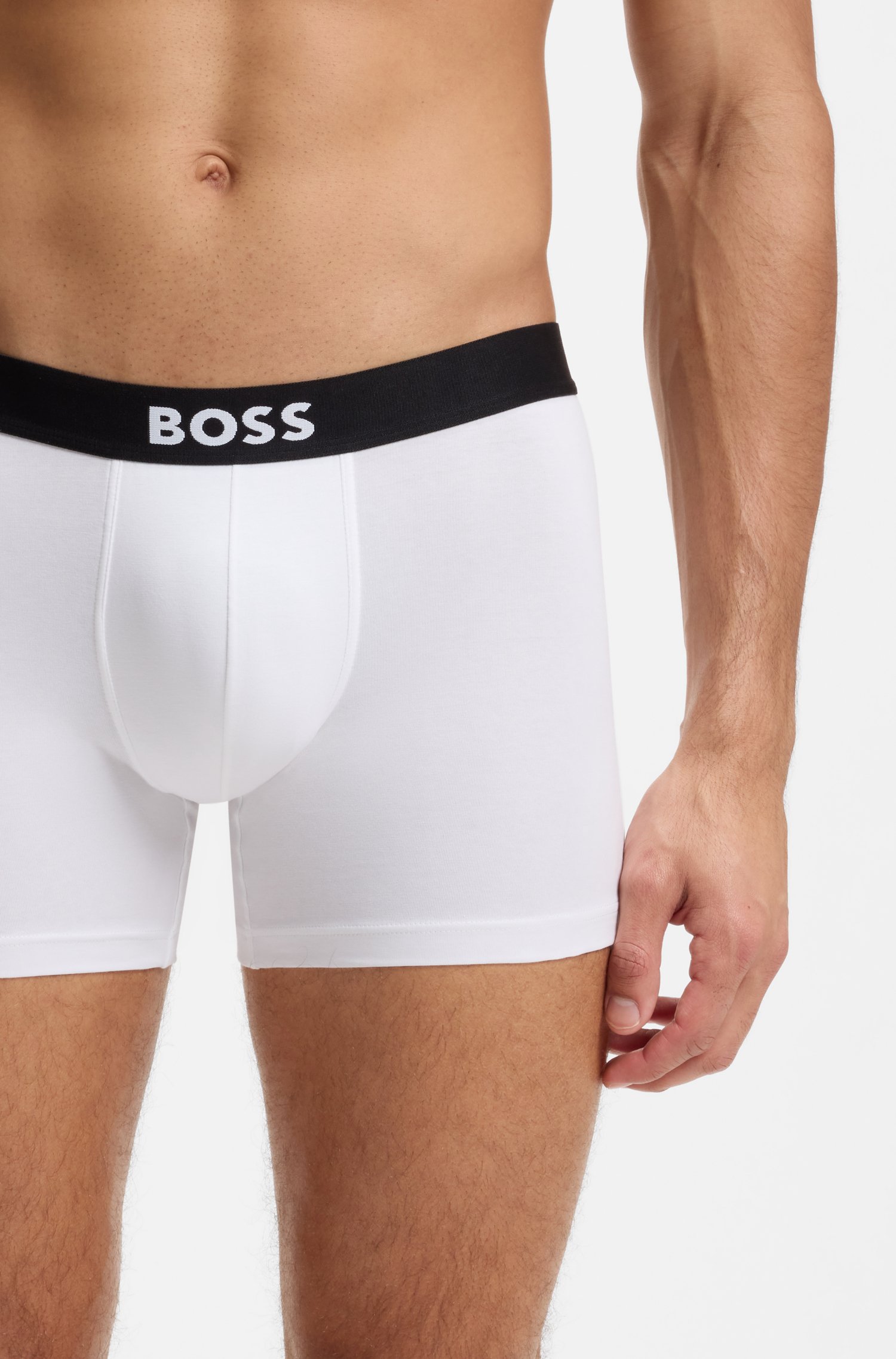 Boss ONE three-pack stretch-cotton boxer briefs kalsonger herr – bild 3