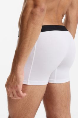 BOSS ONE confezione da tre boxer con elastico in vita logato, Bianco