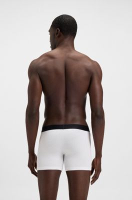 Paquete de tres calzoncillos b&oacute;xer en algod&oacute;n el&aacute;stico, Blanco
