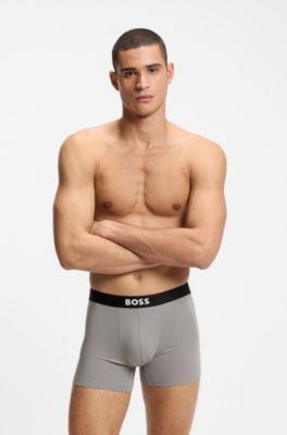Three-pack of boxer briefs in stretch cotton, Blue / Grey