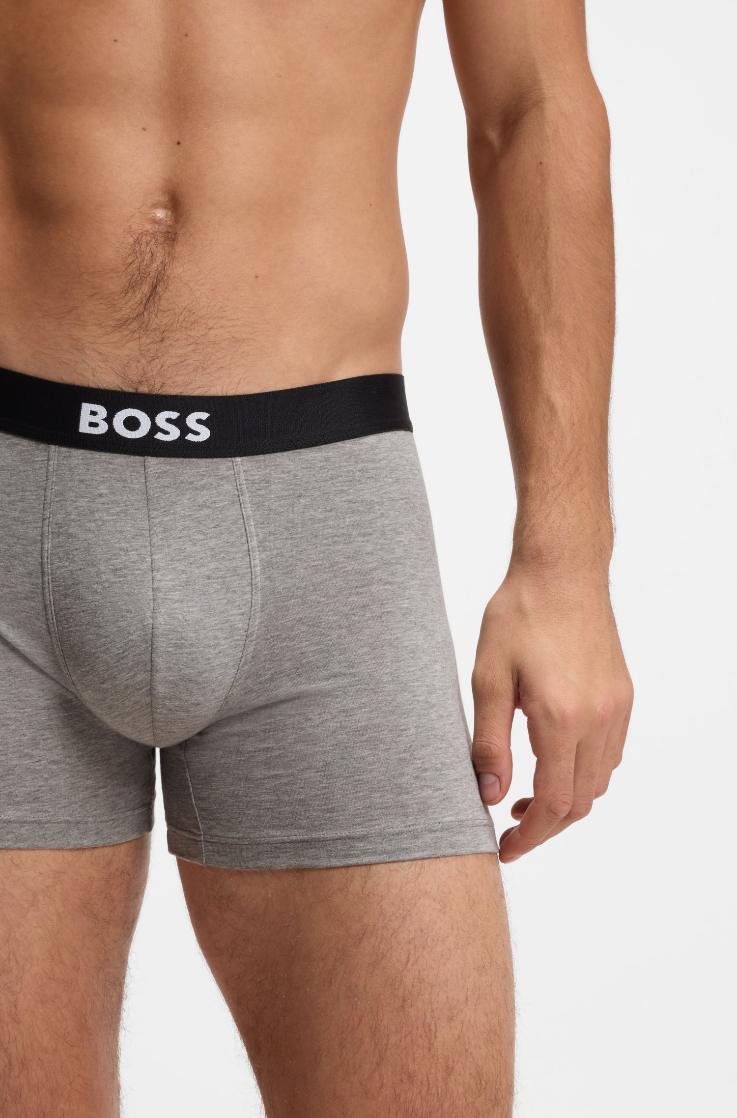 Boss ONE three-pack stretch-cotton boxer briefs kalsonger herr – bild 3