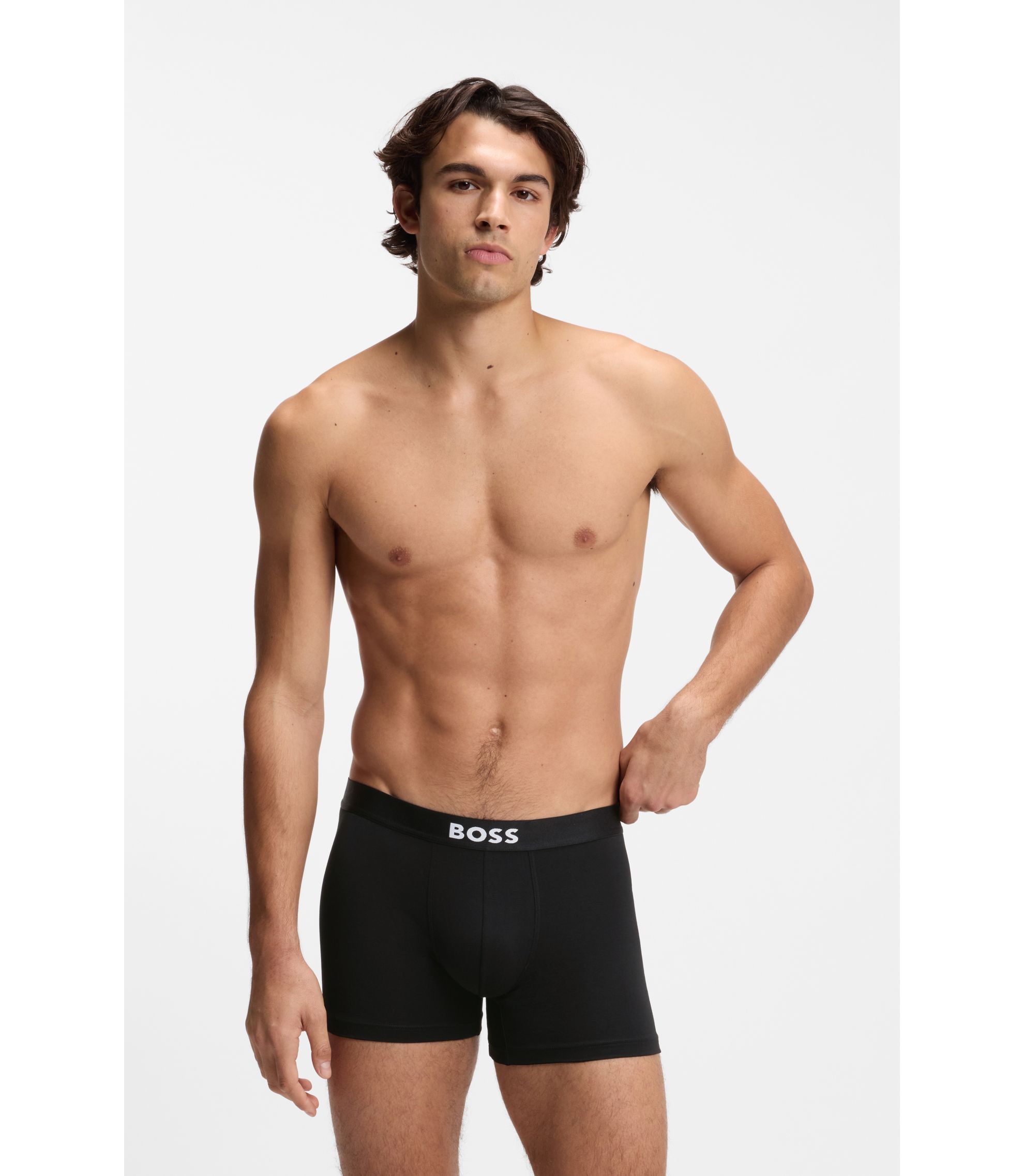 BOSS - ロングボクサーパンツ3枚セット ストレッチコットン - White