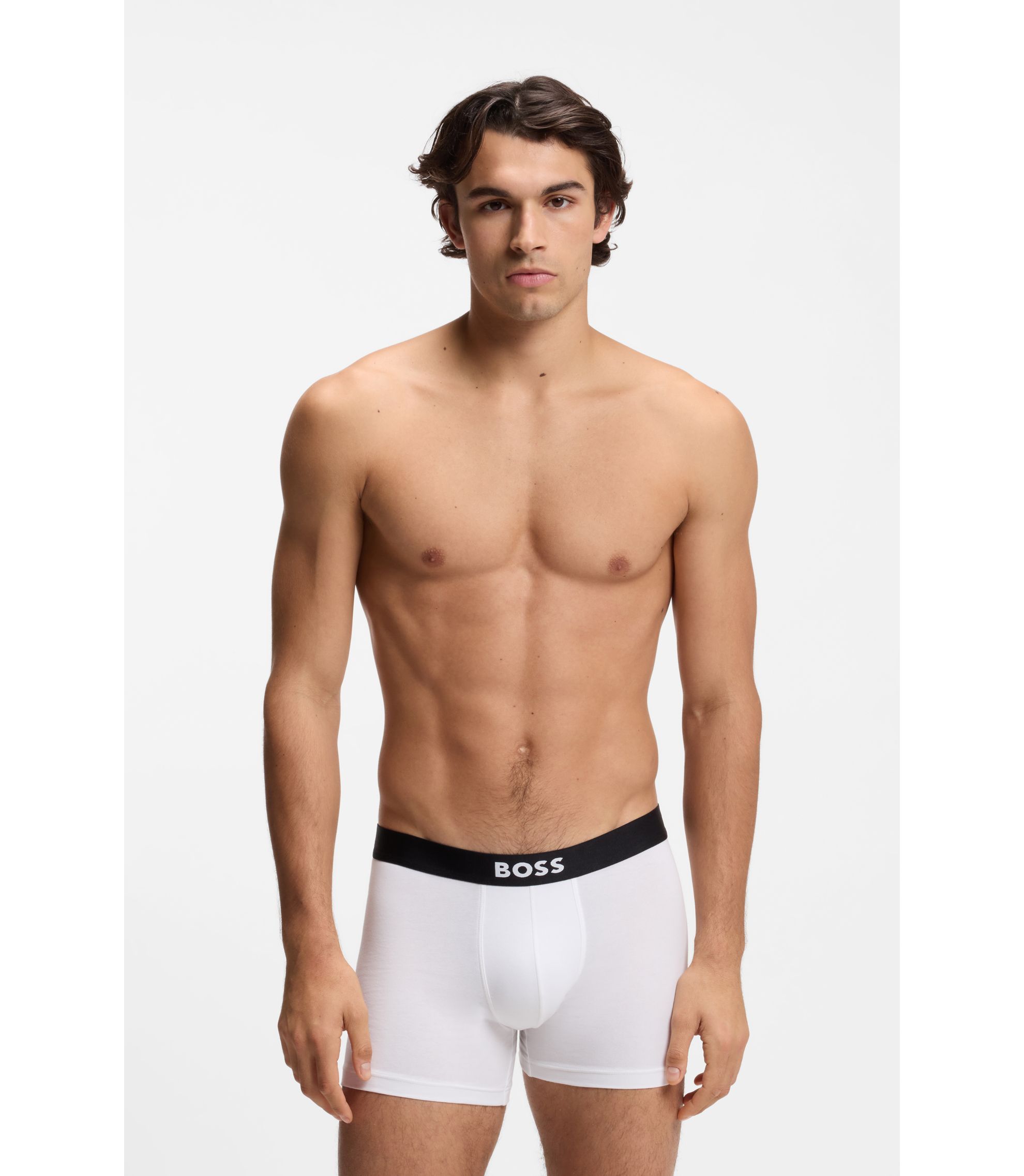 BOSS - ロングボクサーパンツ3枚セット ストレッチコットン - White