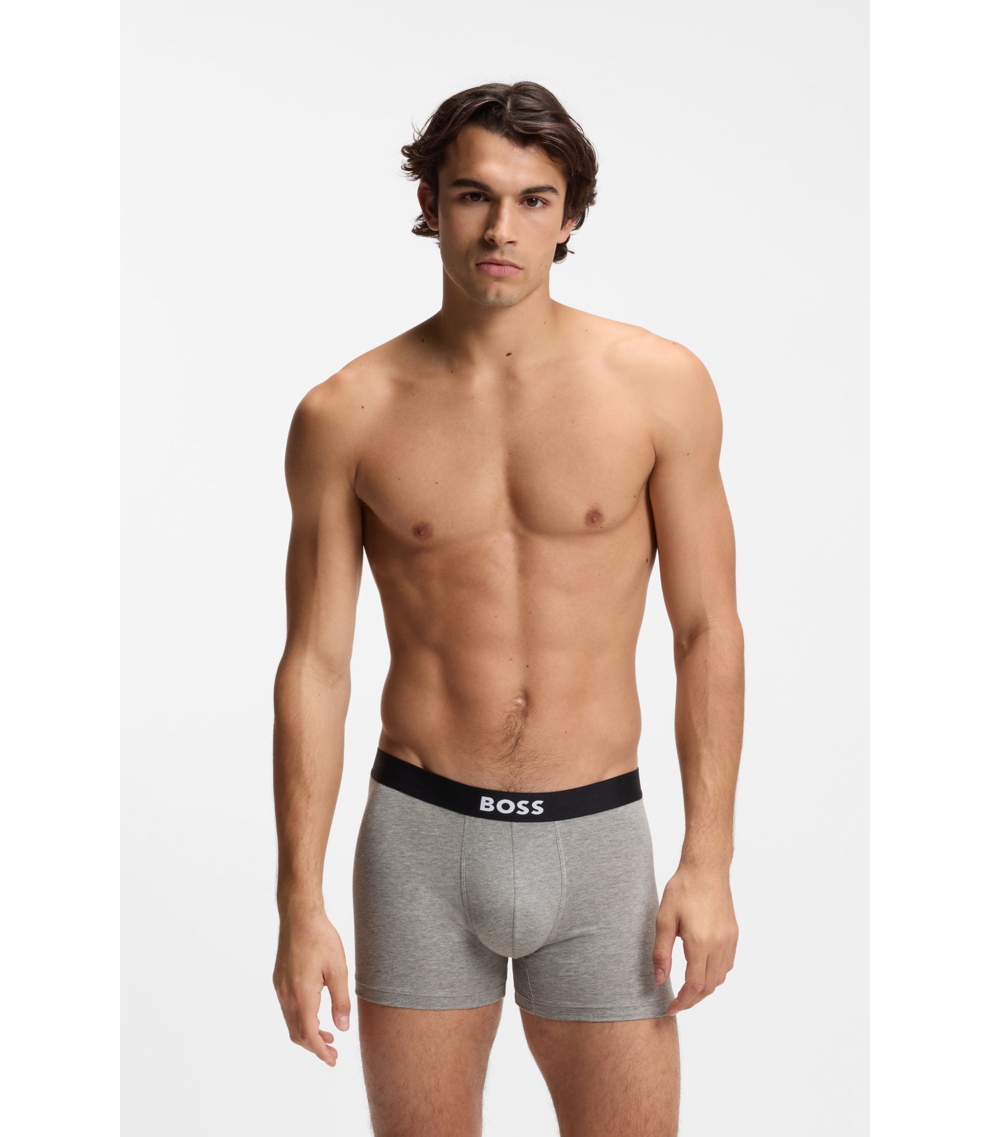 BOSS ボクサーブリーフ 3枚セット Mサイズ BOSS - ボクサーブリーフ3枚セット ストレッチコットン - White / Grey