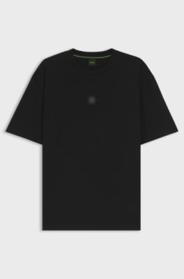 T-Shirt aus Baumwoll-Jersey mit Double-B-Monogramm, Schwarz