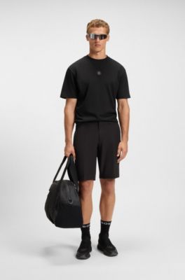 Cotton-jersey T-shirt with Double B monogram, Black