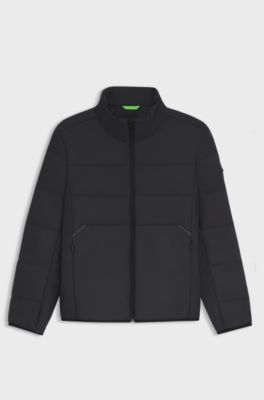 Water-repellent down jacket with sleeve pocket, Dark Blue