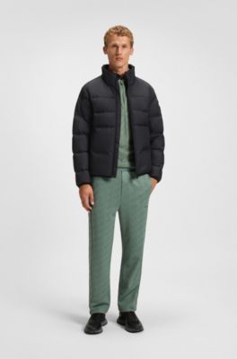 Water-repellent down jacket with sleeve pocket, Dark Blue