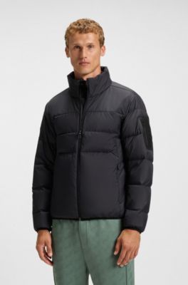 Water-repellent down jacket with sleeve pocket, Dark Blue